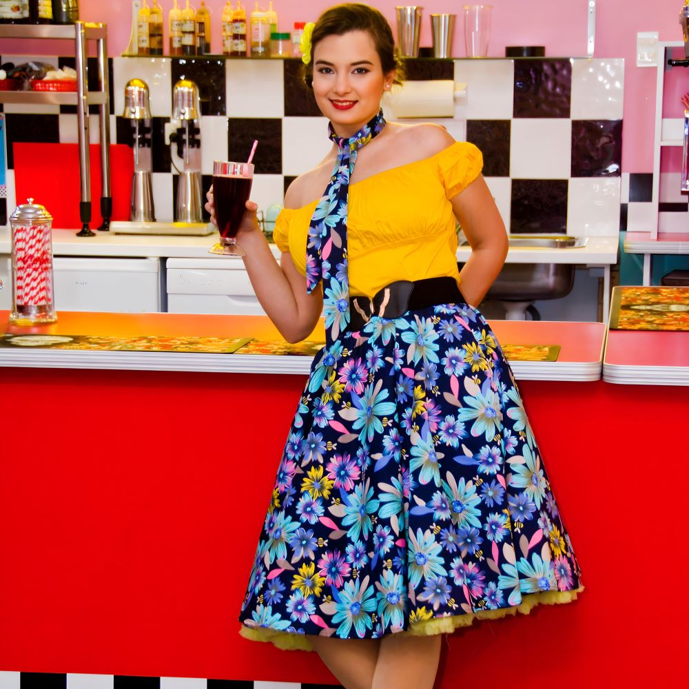 Full Circle Skirt - Navy Floral Full Circle Skirt - Navy Floral