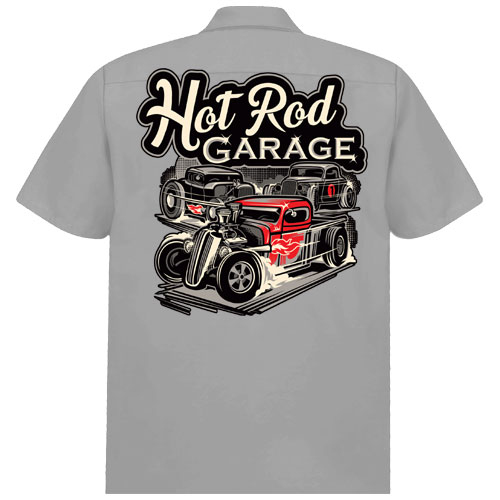 Hot Rod Garage Work shirt - Grey Hot Rod Garage Work shirt - Grey