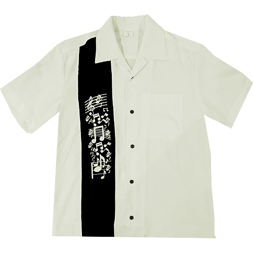 Music Note Bowling Shirt - Ivory Music Note Bowling Shirt - Ivory