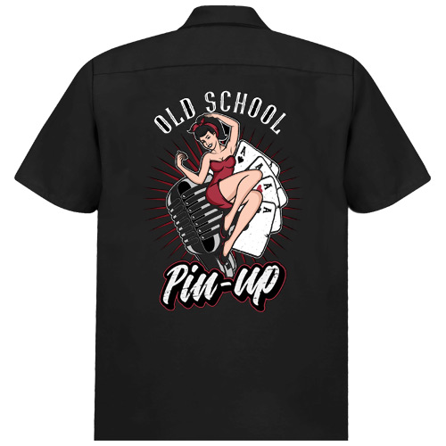 Old School Pinup Workshirt - Black Old School Pinup Workshirt - Black