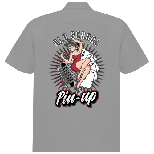 Old School Pinup Workshirt - Grey Old School Pinup Workshirt - Grey