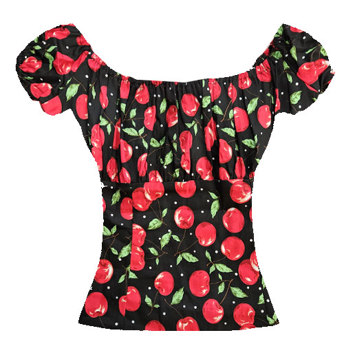 Rockabilly Peasant Top - Cherry Rockabilly Peasant Top - Cherry