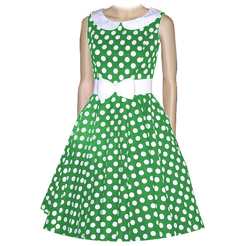 Emily Dress - Green White Polka Dot Emily Dress - Green White Polka Dot